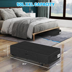 Large Sturdy Under Bed Storage with Wheels, 2 Pack 50L Rolling Underbed Storage Bins, Under Bed Containers Drawer with Metal Bottom Support, Bedroom Organizer with Lids for Clothes, Shoes, Blankets - Image 4