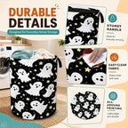 Ghosts Laundry Basket with Handles,Halloween Foldable Oxford Laundry Hamper,Collapsible Clothes Storage Basket for Laundry Room/Bathroom/Bedroom/Dormitories 20.8 x 16 Inches - Image 3