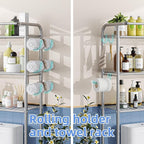 Simple Trending 3 Tier Over The Toilet Rack, Shelf Bathroom, Bathroom Stand Organizer Space Saver, Silver - Image 6