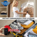 Hanging Vacuum Storage Bags, Space Saver for Clothing, 6 Combo with Pump | Vacuum Seal Bags for Clothing with Electric Pump, Hanging Garment Storage for Jackets, Suit, Dresses, Winter Closet Organizer - Image 6