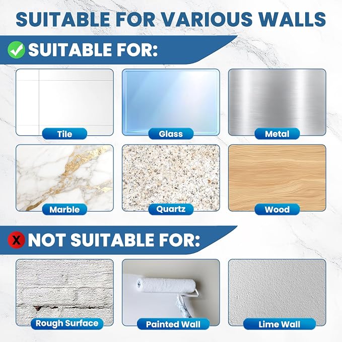 6 Pack Shower Caddy Adhesive Replacement, Shower Shelf Strong Adhesive Hooks, No Drilling, Transparent WaterProof Strips for Bathroom Shelves and Soap Holder - Image 6