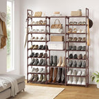 WOWLIVE 9 Tier 3-Column Shoe Rack, 50-55 Pairs Stackable Brown - Image 2