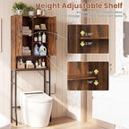 Over The Toilet Storage Cabinet,23.6" W Bathroom Organizer, Brown - Image 4