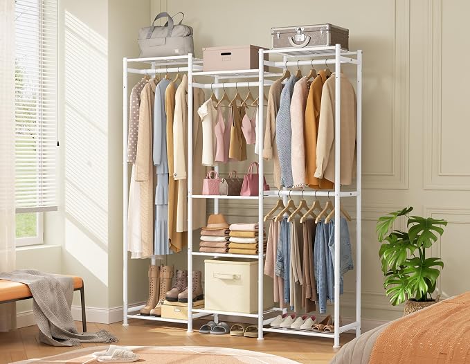 HOMIDEC Wardrobe Closet, 4 Hanging Spaces Portable Clothes Rack - Image 2