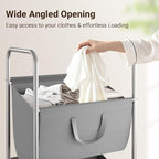 ELYKEN 3-Tier Vertical Rolling Laundry Hamper with Wheels & Removable Bags - Image 5