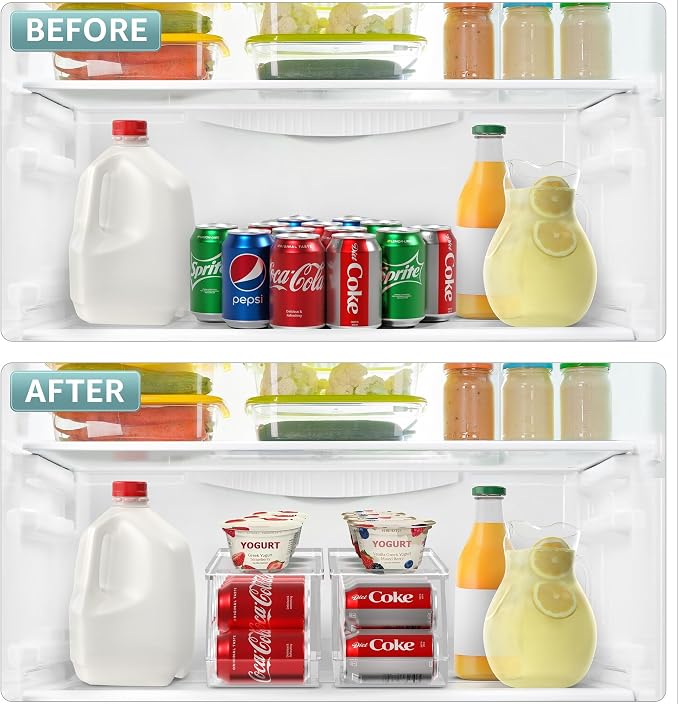 Sorbus Soda Can Organizer for Fridge & Freezer, Stackable with Lid (2 Pack) - Image 5
