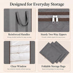 Comforter Storage Bags 120L for Blanket Clothes Bedding Sheet 2 Pack Grey - Image 7
