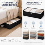 Fixwal Black Underbed Storage Bags with Clear Window and 2 Reinforced Handles Under Bed Storage Containers for Clothing, Bedding, Comforter (2 Pack) | Foldable Design, Clear Vinyl Window, Stainless Steel Zipper, Reinforced Handles, Dust-Resistant Under... - Image 2