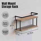 RICHER HOUSE Floating Shelves Bathroom, Wall Mounted Shelf Over Toilet - Image 2