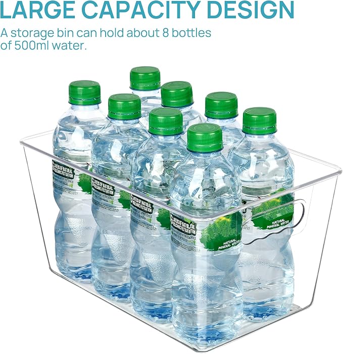 Vtopmart 6 Pack Clear Storage Bins, Pantry Storage Bins with Handle, Large - Image 3