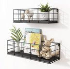 Fixwal Wire Frame Floating Shelves for Wall 4 Different Sizes, Black - Image 2