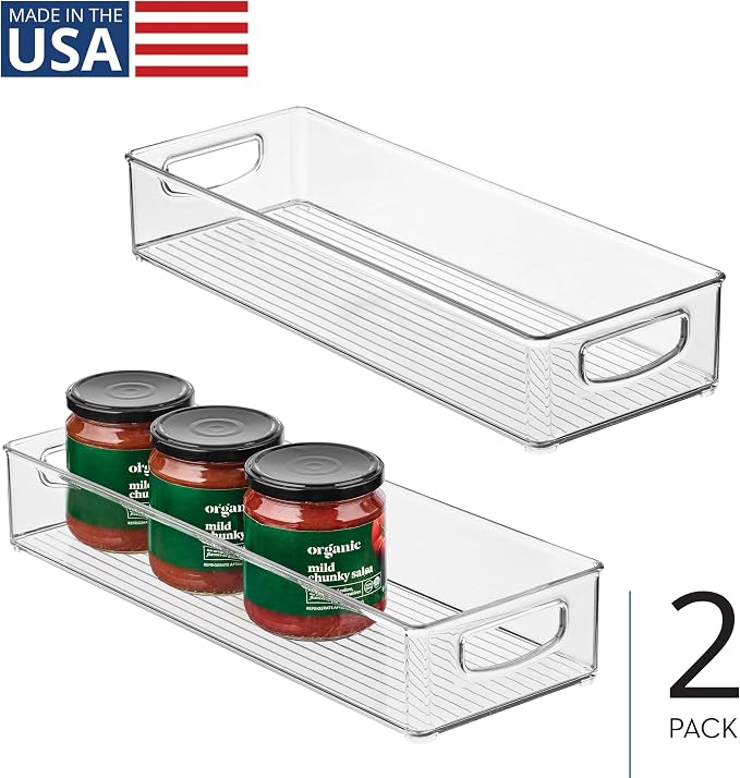 iDesign Slim Extra Long Clear Storage Bin, 2-Count, 16 x 6 x 3 (Pack of 2) - Image 2