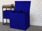 Simple Houseware Double Laundry Hamper with Lid & Removable Bags, Dark Blue - Image 5