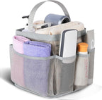 EUDELE Mesh Shower Caddy Portable for College Dorm Room Essentials,Portable Shower Caddy Dorm with 9-Pocket Large Capacity, Shower Bag for Beach, Swimming, Gym, Travel essentials, Grey by EUDELE