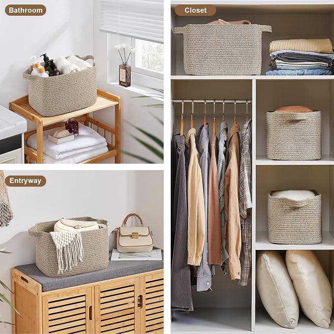 OIASKET Storage Basket for Organizing 3 Pack, Woven Baskets for Storage - Image 7