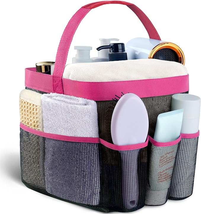 Mesh Shower Caddy Portable - 9 Pockets for College Dorm Room Essential by Attmu