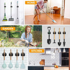 24 Pack Broom and Mop Holder Wall Mount, Hanging Clamp Clip Hanger Utility Rack, Heavy Duty Stainless Steel Adjustable Clamp Organizer with Screws for Garage, Home, Garden Tools, Black - Image 4