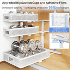 Under Sink Organizer, 3-Tier Thickened Metal Pull out Cabinet Organizer Shelf, Height Adjustable Slide out Storage Drawer Rack for Kitchen Bathroom Pantry Laundry Home Organization, 1-Pack, White - Image 6