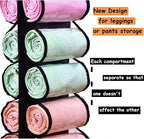 Legging Storage Bag Storage Hanger Can Holds 24 Leggings or Shirts Jeans Compartment Storage Hanger, Foldable Leggings Organizer Clothes Portable Closets Roll Holder (Color-LX) - Image 4