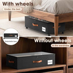 Eastherry Under Bed Storage Containers with Wheels, 9.5 inches Higher Underbed Shoes Blankets Clothes Toy Storage Drawers for College Dorms Bedrooms Nursery Rooms Organization, 2 Pack to be Assembled - Image 6