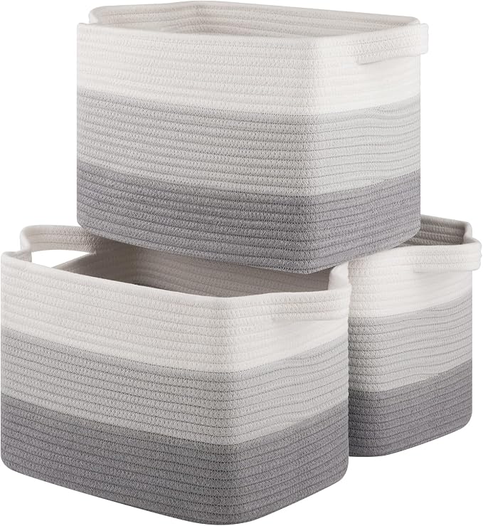 OIASKET Storage Basket for Organizing 3 Pack, Woven Baskets for Storage by OIASKET