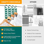 CraftyCrocodile Space Saving Hangers for Clothes - 4 in Pack, Heavy Duty Plastic, Multi Closet Space Savers for Shirts, Pants, Jeans, Sweaters - Hanger Organizer Space Saver - Image 2