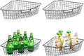Leeden Lazy Susan Wire Storage Organizer Basket with Handle-Metal Cabinet Storage Bins -Kitchen Cabinet Organizer-1/4 Wedge Can Organizer Black (for 24" Lazy Susan, 4 Pack) by LEEDEN
