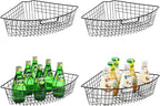Leeden Lazy Susan Wire Storage Organizer Basket with Handle-Metal Cabinet Storage Bins -Kitchen Cabinet Organizer-1/4 Wedge Can Organizer Black (for 24" Lazy Susan, 4 Pack) by LEEDEN