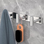 VAEHOLD Silvery Hat and Coat Wall Mount Rack - 3 Hooks for Robes, Bags, Keys, and Towels - Bathroom Towel Hanger Organizer (1 Pack) - Image 2