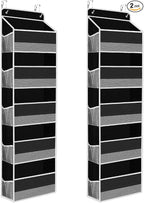 2 Pcs Over The Door Organizer Large Capacity Hanging Storage Room Organizer | 40 lb Capacity, Ultra-Sturdy, Foldable, Mesh Design with Clear Window, Space-Saving Organizer for Pantry, Nursery & Closet by SpaceHacks