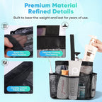 EUDELE Mesh Shower Caddy Portable for College Dorm Room Essentials, Shower Caddy Dorm with 9-Pocket Large Capacity for Beach, Swimming, Gym, Camping, Travel essentials - Image 5