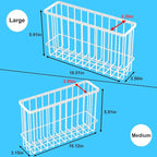 Cabinet Door Organizer 2Pcs, Foil and Plastic Wrap Organizer with 2 Sponges, Cabinet Door Storage with 2 Caddy Adhesive, for Aluminum Foil, Plastic Wrap, Wool Dryer Balls, White,(Medium, Large) - Image 3