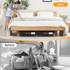 Under Bed Storage with Wheels 2Pack Storage Containers with Clear Window | Under Bed Drawers Rolling Under Bed Storage for Clothes,Shoes, Blankets (30.71 x 16.93 x 6.69 in, Black) - Image 5
