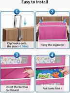 JARLINK Over the Door Organizer for Bathroom, 5 Shelf Rose Pink, 2 Pack | Anti-Tilt Design, 44 lb Load Capacity, Hanging Door Organizer with 5 Large Capacity Pockets, Behind Door Storage for Nursery - Image 7