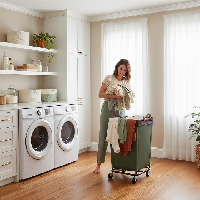 StorageWorks 160L Laundry Basket with Wheels, Rolling Hampers for Clothing - Image 2