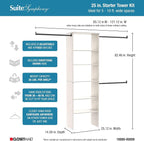 ClosetMaid SuiteSymphony Wood Closet Organizer Kit with Tower, (3) Hang Rods, (5) Shelves (2-Adjustable), Fits Spaces 5-10 ft. Wide, White Timber - Image 3