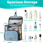 Hanging Toiletry Bag, Shower Caddy Tote Bag (Updated Version, Full Size Bottle Compatible), Bath Organizer for College Dorms, Gym, Camp, Women Men, with Funny Luggage Tag - Image 3