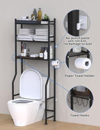 Livilord 3-Tier Over Toilet Storage, Anti-Tip, 64" H, Black - Image 5