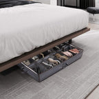 Set of 2, Under Bed Shoe Storage Organizer, Gray - Image 6