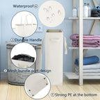 Odonata Slim Laundry Hamper Handles Collapsible Laundry Basket Thin Dirty Clothes Basket Narrow Laundry Bag Foldable Dirty Hamper 45L (Beige) - Image 5