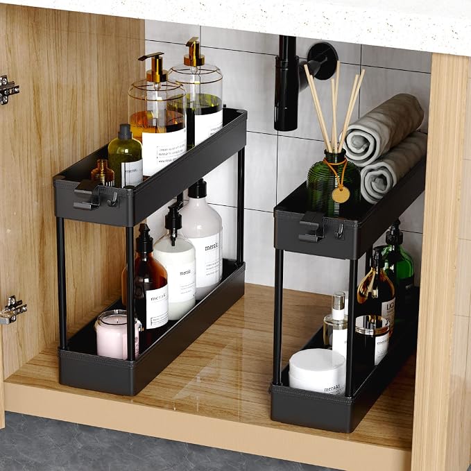 SPACEKEEPER Slim Rolling Storage Cart, 4 Tier Bathroom Cart Organizer,Black - Image 3