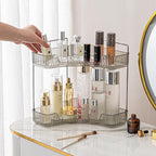 shuang qing 2-Tier Corner Bathroom Counter Organizer – Classic Storage Shelf for Makeup, Perfume & Toiletries, Space-Saving Countertop Tray Fits Bathroom, Dresser, Kitchen (Slate Gray) - Image 6