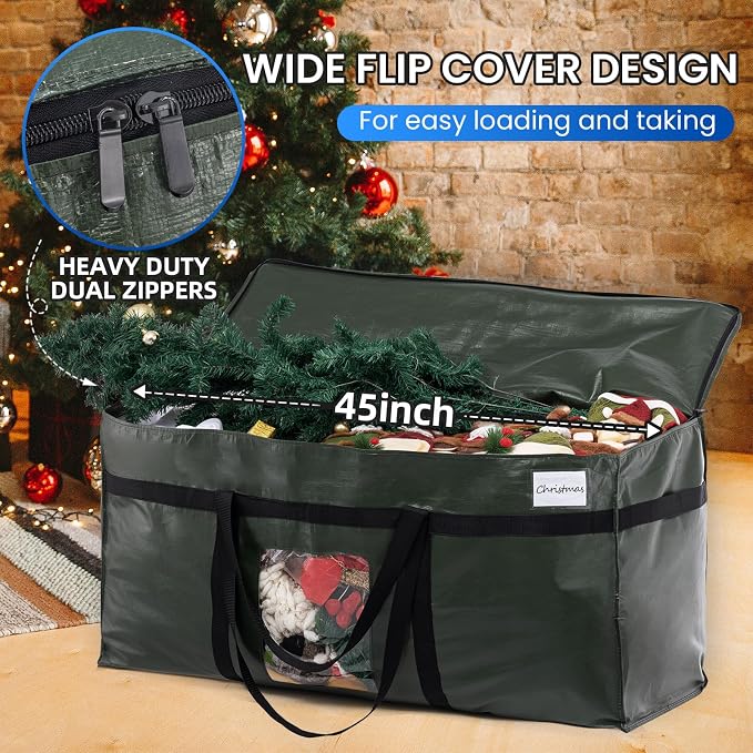 TAILI 2 Pack 69 Gallon Extra Large Storage Bags with Visible Window,Green - Image 3