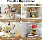 Lazy Susan Organizer for Cabinet, Pantry, Countertop (2 Tier 14" x 10" Clear - 1 Pack, Rectangular) - Image 6