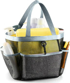 LOYEE Mesh Shower Caddy Portable for College Dorm Room Essentials with 8 Pockets,Shower Bag for Beach,Swimming,Gym,Travel,Bathroom(Grey) by LOYEE