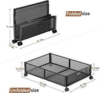 PHINOX Under Bed Storage with Wheels & Handle,Sturdy Metal,2 Pack,Black | Tool-free assembly, glide smoothly, easy reach, foldable, maxmazie low-profile beds, dorm, keep seasonal clothes, shoes fresh - Image 2