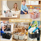 JiatuA Portable Shower Caddy Basket Plastic Caddy Organizer Small Black - Image 5