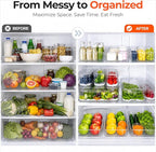 SMRCAD Clear Fridge Bins with Drain Trays - BPA-Free PET, Stackable(8 Pack) - Image 7
