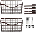 Nicunom 2 Pack Cabinet & Wall Mount Basket, Large Metal Wire Basket Wall Mount Hanging Basket Over Cabinet Door Organizer Bin Grid Storage Baskets for Home Kitchen Bathroom Pantry, Bronze - Image 3