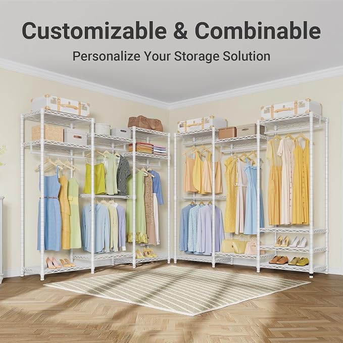 VIPEK V5 Medium Freestanding Clothes Rack, Modular Closet System, White - Image 3